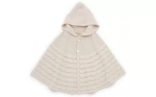 【ナチュラル】 シェルマント CO-Ｗ10 ベビー服 ベビー 赤ちゃん ケープ 羽織り マント オーガニックコットン 綿