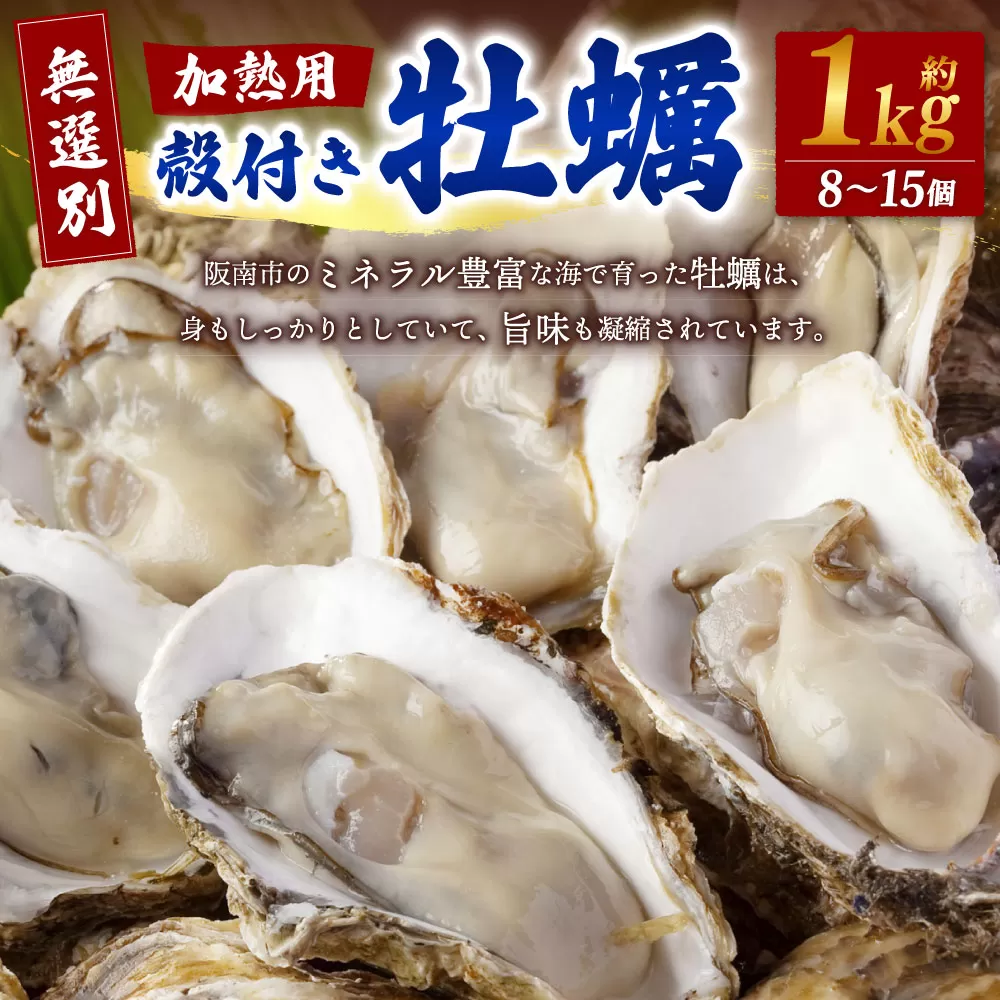 【無選別】加熱用 殻付き牡蠣 約1kg（8～15個）【2024年12月下旬～2025年3月下旬発送】／牡蠣 かき カキ 生ガキ 生牡蠣 加熱用 調理用