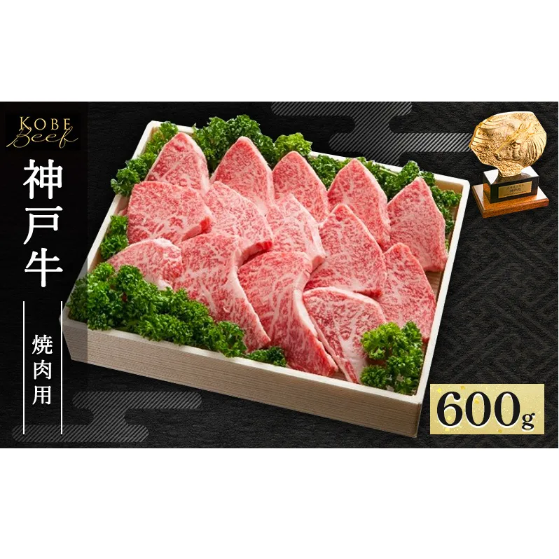 神戸牛 焼肉用 600g AKY3[ 肉 牛肉 神戸ビーフ かたロース ロース バーベキュー キャンプ アウトドア ]