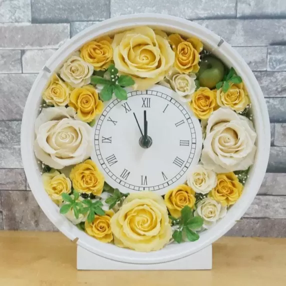 プリザーブドフラワー　お花たっぷり花時計