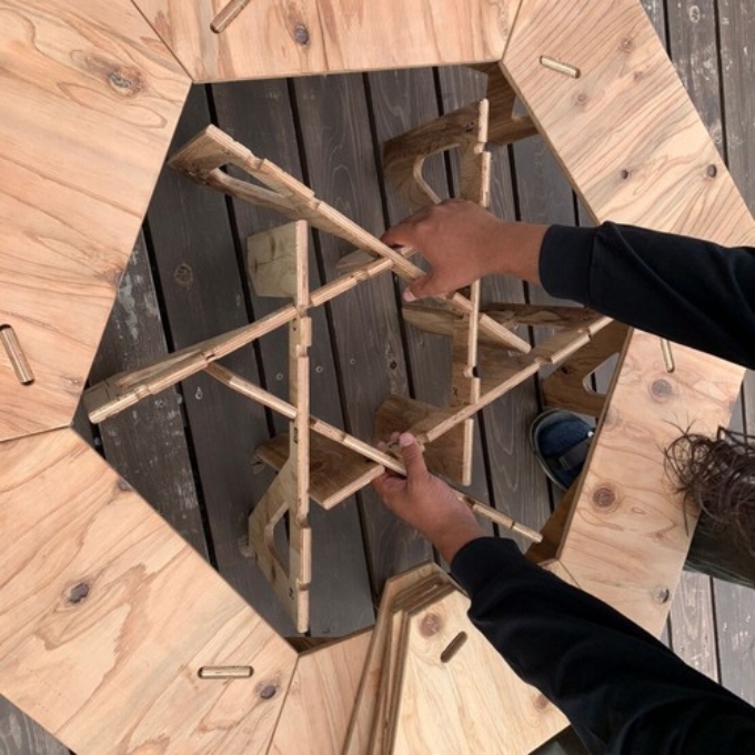 HEXA-TABLE【つどう＋かこむ】[ テーブル アウトドア キャンプ バーベキュー BBQ 軽量 収納 コンパクト ]｜小野市｜兵庫県｜返礼品をさがす｜まいふる  by AEON CARD