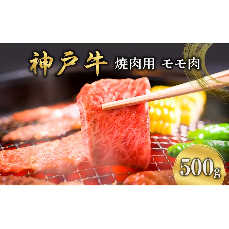 神戸牛  焼肉用 モモ肉 500g  [ 肉 牛肉 焼肉  BBQ モモ もも 焼き肉 やきにく バーベキュー 神戸ビーフ ブランド牛 冷蔵 兵庫県 小野市 ]