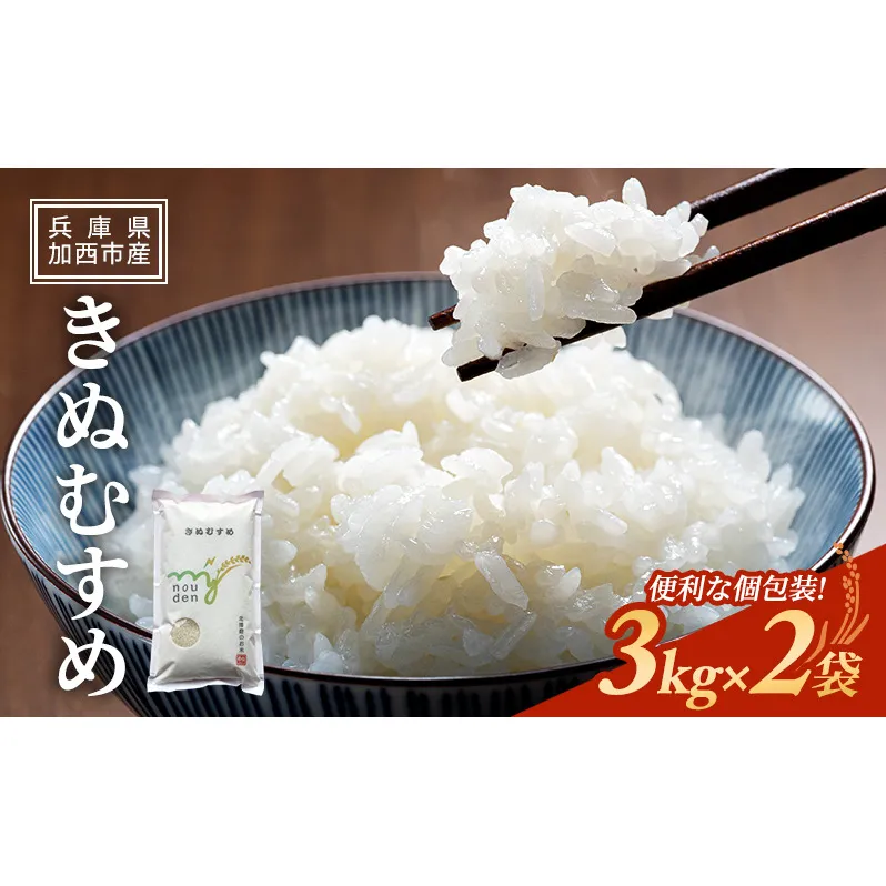 【令和6年産新米予約受付】きぬむすめ 3kg×2袋 単一原料米 おいしい お米 事業者支援 白米 精米 国産 ごはん ご飯 白飯 小分け 百合農園