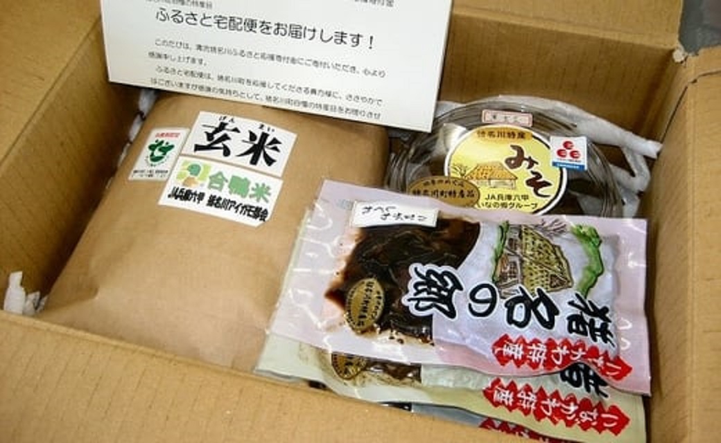 和食セット】猪名川町産あいがも米コシヒカリ(玄米)3kg・黒大豆味噌(800g)・佃煮(2袋)｜猪名川町｜兵庫県｜返礼品をさがす｜まいふる by  AEON CARD