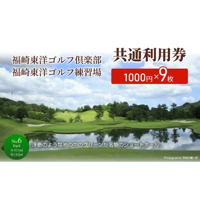 福崎東洋ゴルフ倶楽部・福崎東洋ゴルフ練習場 共通利用券 1000円×9枚