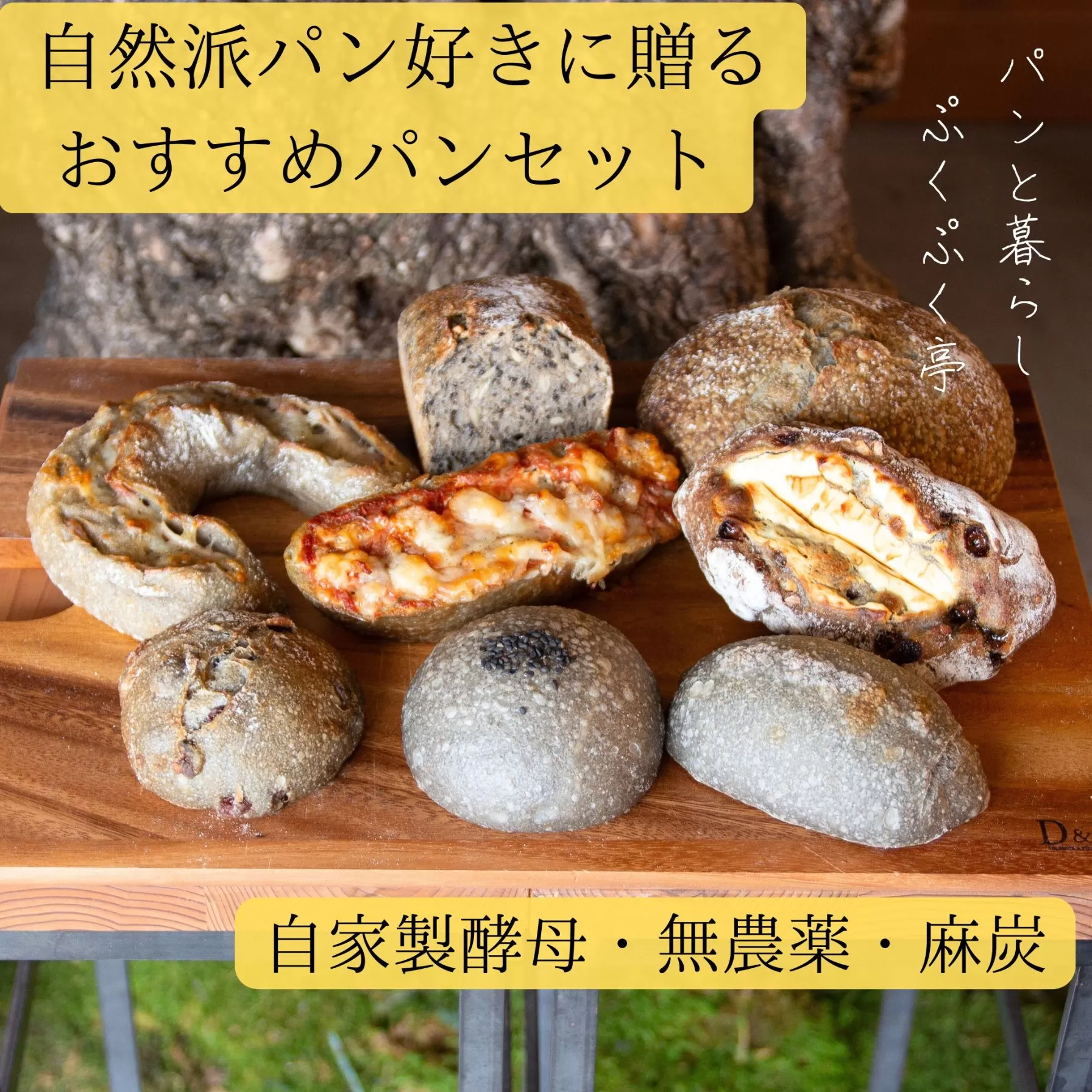 自家製酵母で作る麻炭入りのパン おすすめセット パンと暮らし ぷくぷく亭 奈良県 奈良市 なら 30-044