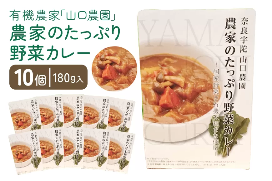 農家のたっぷり野菜カレー　１０個／山口農園 有機野菜 オーガニック 伝統野菜 レトルト 詰め合わせ カレー ギフト カレーセット スパイス 飯 キャンプお取り寄せ 奈良県 宇陀市 送料無料 おかず ご当地 簡単 お歳暮 暑中見舞い 保存 時短 国産 保存食野菜 