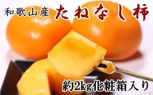 【秋の味覚】和歌山産のたねなし柿2L～4Lサイズ約2kg（化粧箱入り）※2024年10月上旬～2024年11月上旬頃順次発送 