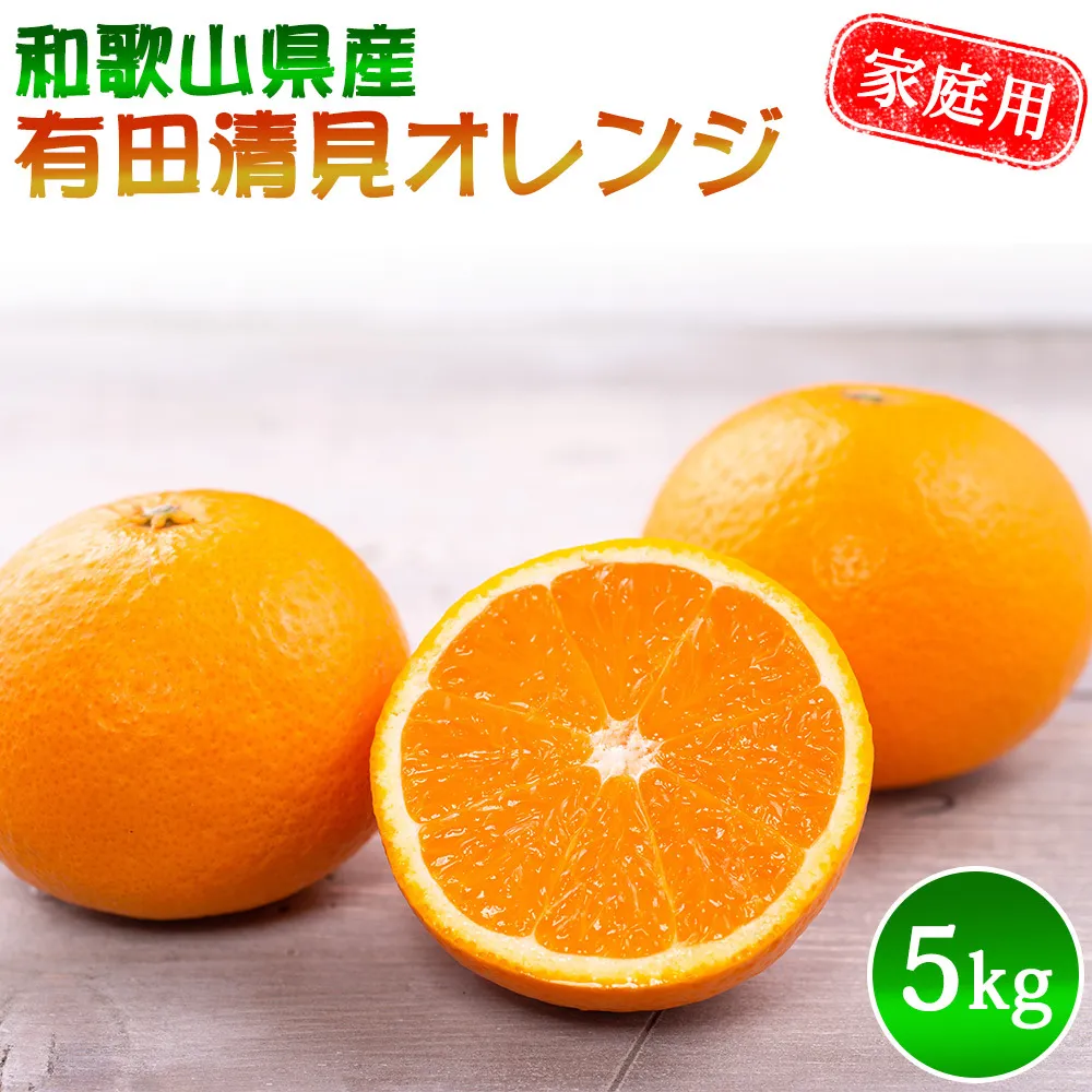 DZ6216_【先行予約】ご家庭用 清美オレンジ 和歌山 有田 S～2Lサイズ 大きさお任せ 5kg