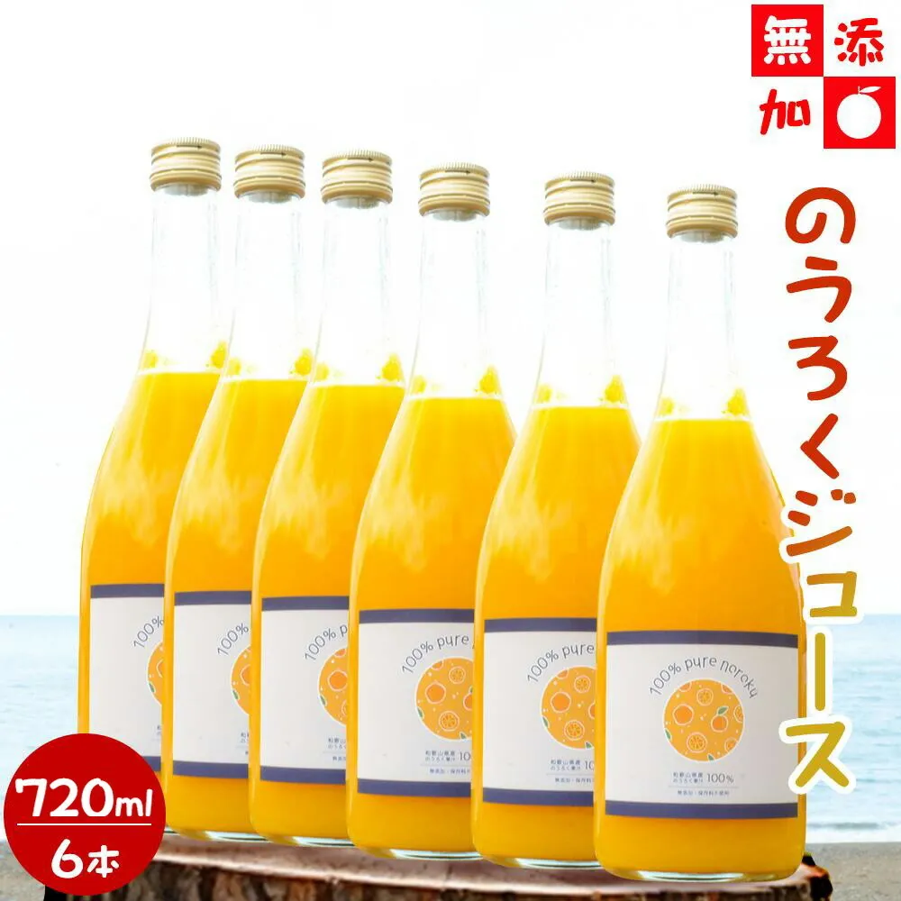 EA6050_（6本セット）和歌山県産 のうろくジュース 720ml × 6本（添加物・保存料不使用）