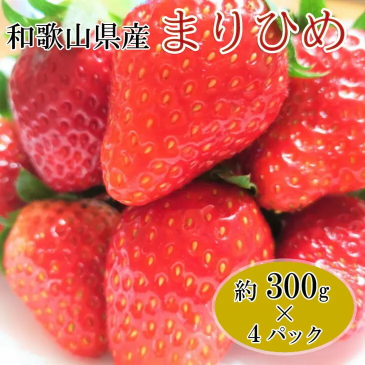 【2月発送】和歌山県産ブランドいちご「まりひめ」約300g×4パック入り｜苺 産地直送 果物 フルーツ
※北海道・沖縄・離島への配送不可
※2025年2月上旬～下旬頃に順次発送予定