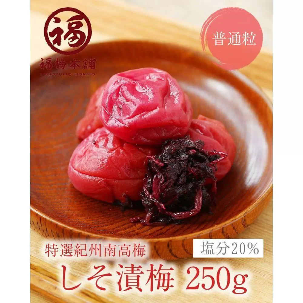 紀州南高梅 しそ漬250g×4パック（塩分約20％）昔ながらの酸っぱい梅干