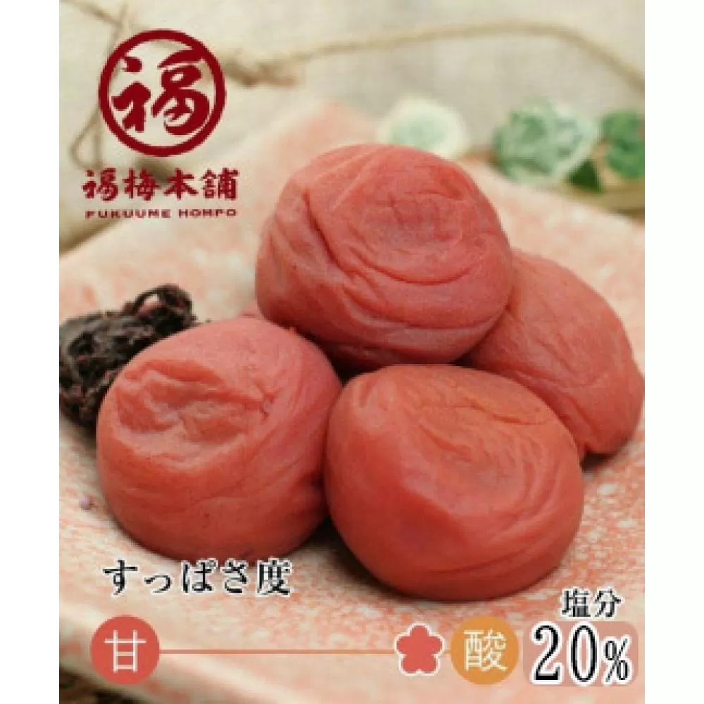 ご家庭用 しそ漬梅 塩分20％ 250g 昔ながらの酸っぱい梅干し 最高級紀州南高梅 和歌山県産 産地直送 福梅本舗