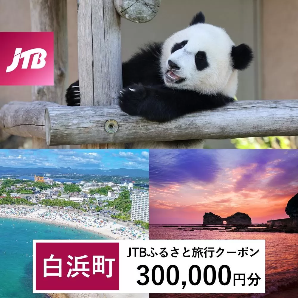 【白浜町、那智勝浦町、上富田町】JTBふるさと旅行クーポン（Eメール発行）（300,000円分）