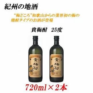 貴梅酎 きばいちゅう　25度 720ml×2本紀州の地酒