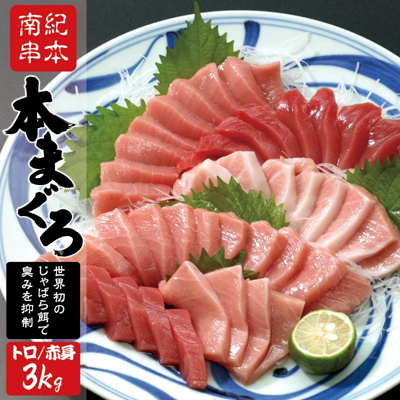 本マグロ トロ＆赤身セット 3kg（養殖）【5月発送】濃厚な赤身と高級部位トロの鮪好きにはたまらないセット 【串本町×北山村】 高級 クロマグロ