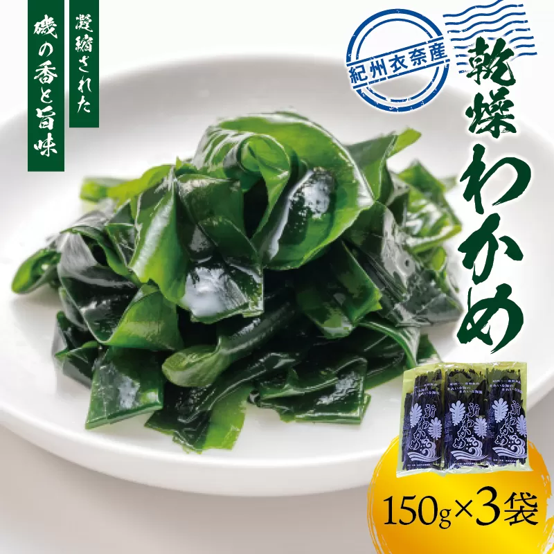 紀州衣奈産 乾燥わかめ 150g×3パック(2023年産)