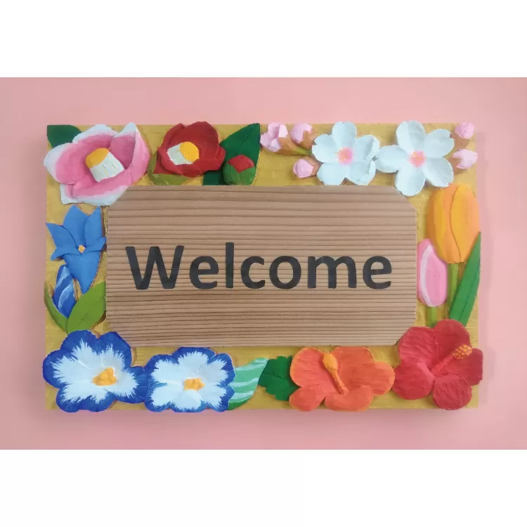 【受注制作】Welcome board（四季の花）／メッセージボード