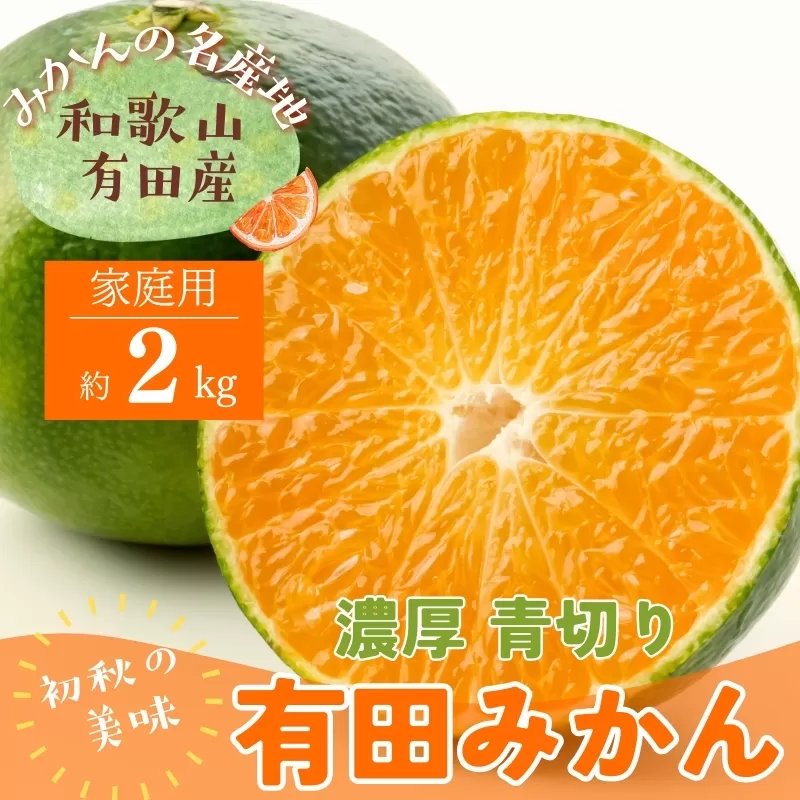 ＜9月中旬～＞【先行予約】有田育ちのご家庭用青切り有田みかん　2kg ※着日指定不可 ※沖縄・離島は配送不可 ※2024年9月中旬～10月中旬頃に順次発送予定　【ard207】