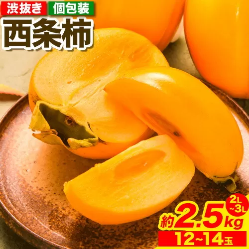 西条柿 2.5kg 個包装 (12玉〜14玉) JA鳥取いなば《11月上旬-11月末より出荷予定》渋抜き 2L〜3L 柿 かき カキ フルーツ 果物 くだもの 青果物 特秀 鳥取県 八頭町