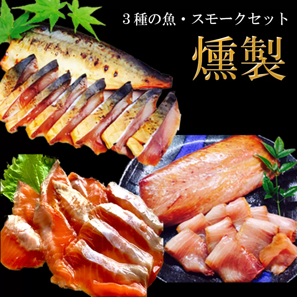 EY06：３種の魚燻製セット（天然ブリ・鯖・境港サーモン）