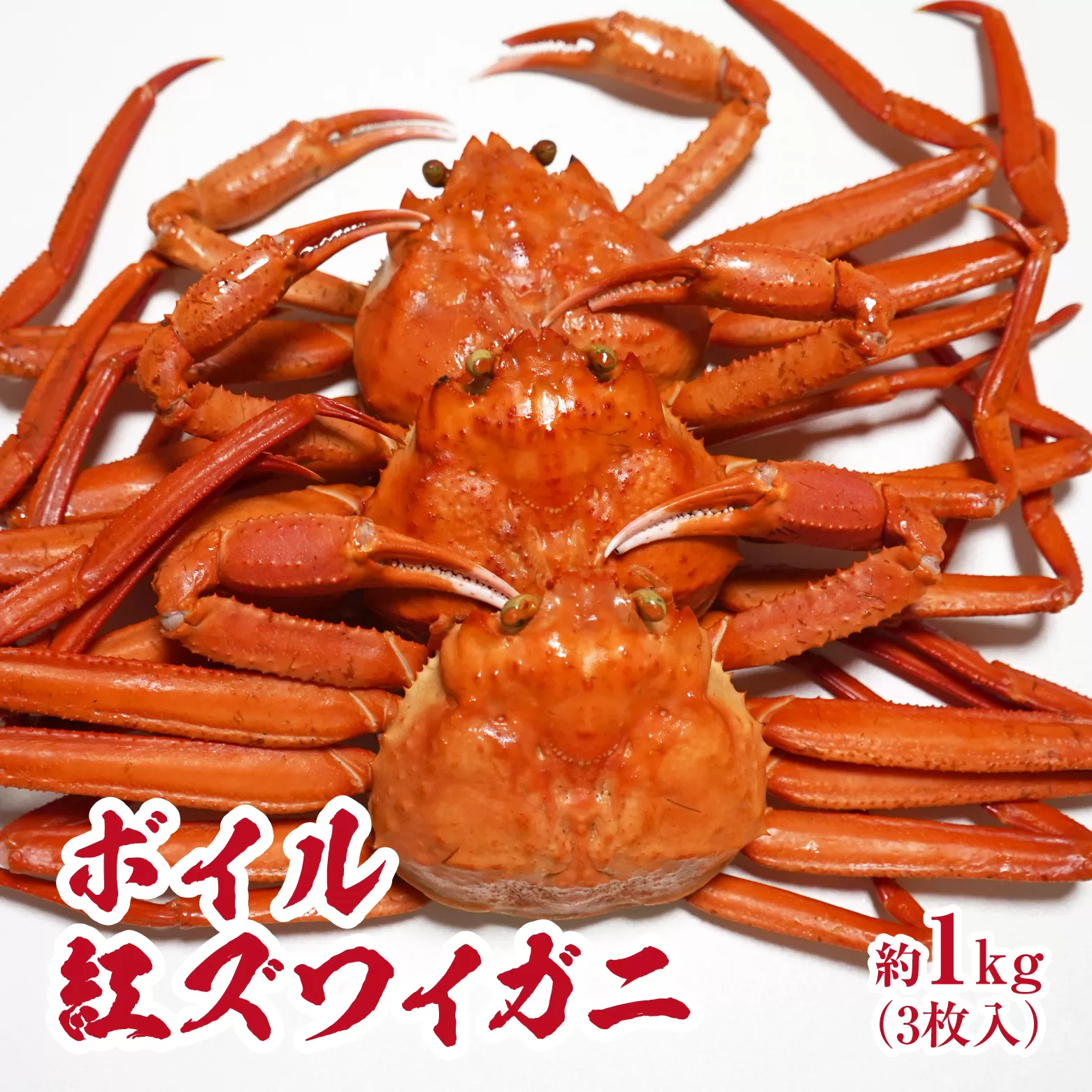 【チルドでお届け】境港水揚げ ボイル紅ズワイガニ 3枚入り(約1kg) 魚々魚厳選 カニ 蟹 かに ベニズワイガニ 紅ずわいがに ずわいがに