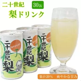 梨ドリンク 190g×30缶【 ナシ 梨 二十世紀梨 20世紀 果汁 20% 果汁入り飲料 缶 さっぱり 爽やか 飲みやすい 大容量 おすそ分け 】