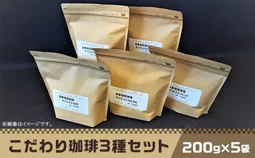 こだわり珈琲3種セット（200g×5袋）自家焙煎珈房　藤枝