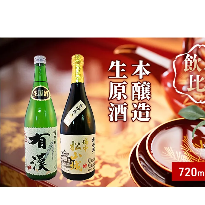 櫻芳烈 本醸造「備中松山城」と生原酒「有漢」（720ml×2本）