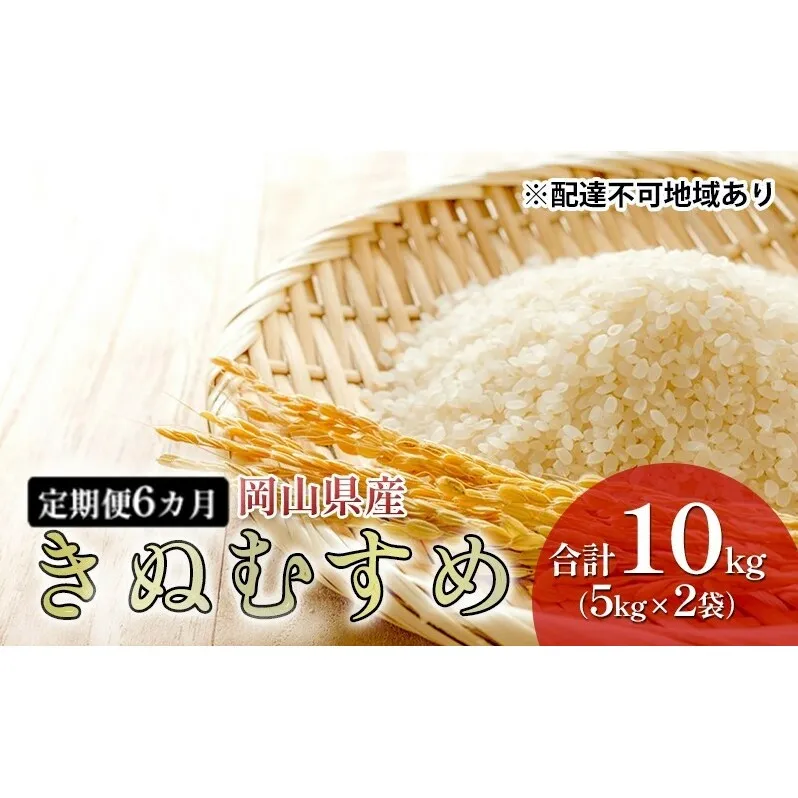 米 【 定期 便 6ヶ月 】 特Aランク きぬむすめ 10kg （5kg×2袋） 令和6年産 こめ コメ 白米 岡山県産