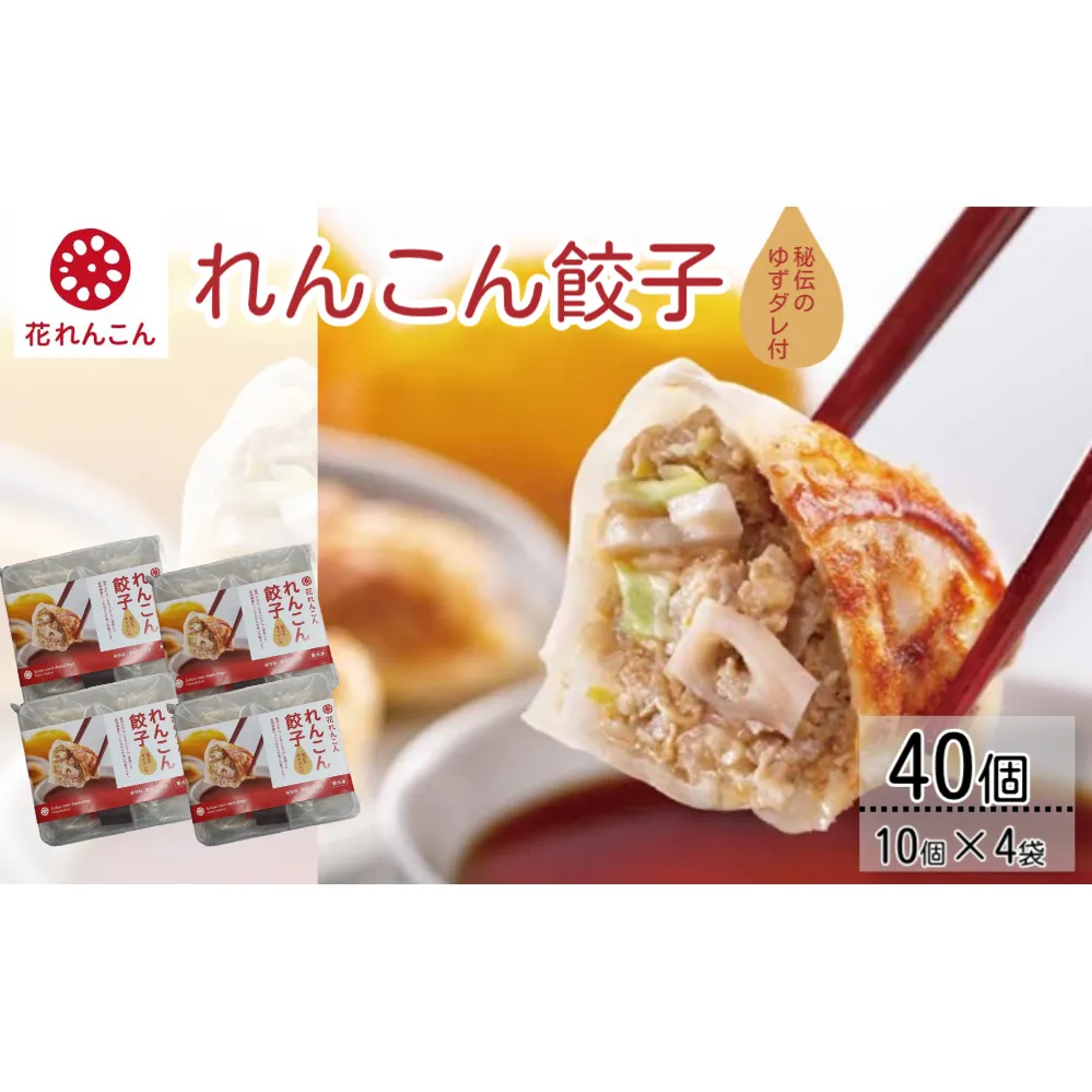 秘伝のゆずダレ付 鳴門れんこん 餃子 200g（20g×10個）×4袋