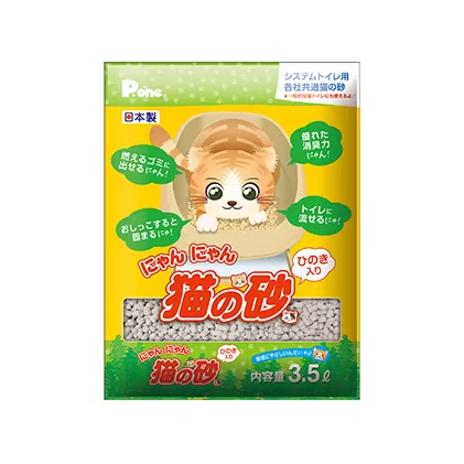 にゃんにゃん猫の砂ひのき入り3.5L  ペット用品 トイレ 日本製