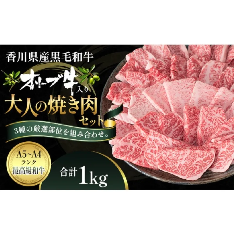 オリーブ牛 大人の BBQ セット1kg【配送不可：離島】