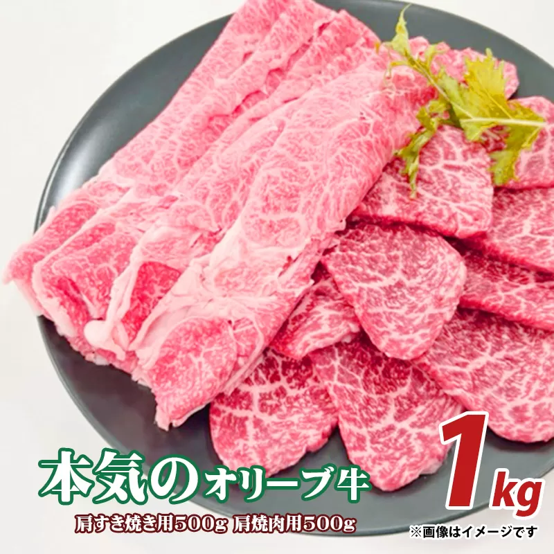 本気のオリーブ牛肩すきやき用500ｇ焼肉用500g_M04-0081