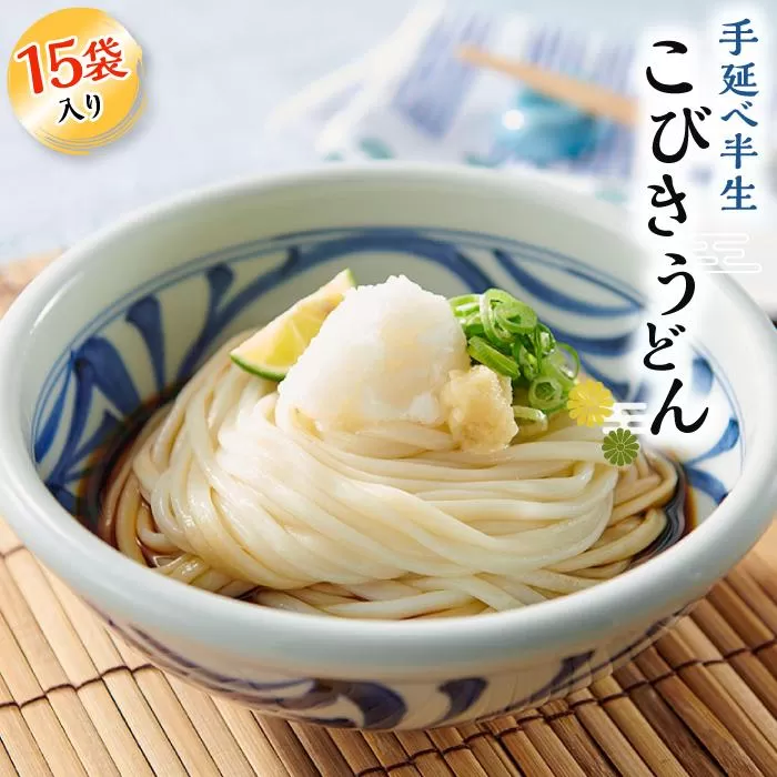 手延べ半生こびきうどん 15袋入り