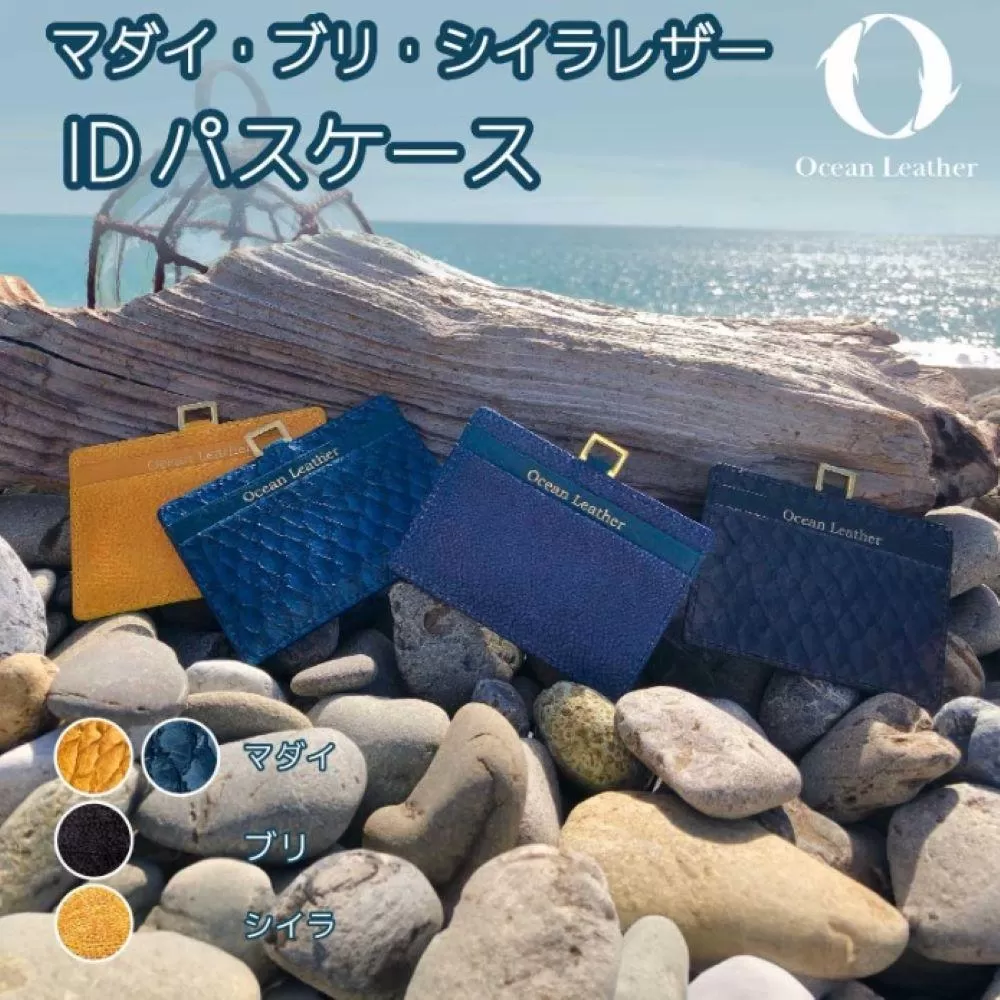 【Ocean Blue】Ocean Leather IDパスケース【マダイ】