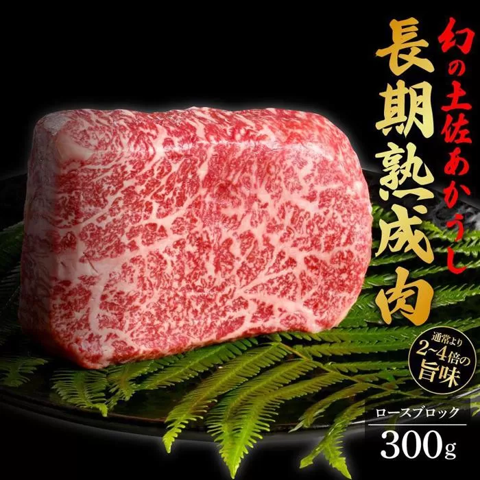 エイジング工法　熟成肉　土佐あかうし　特選ロース　ブロック　約300g　冷凍