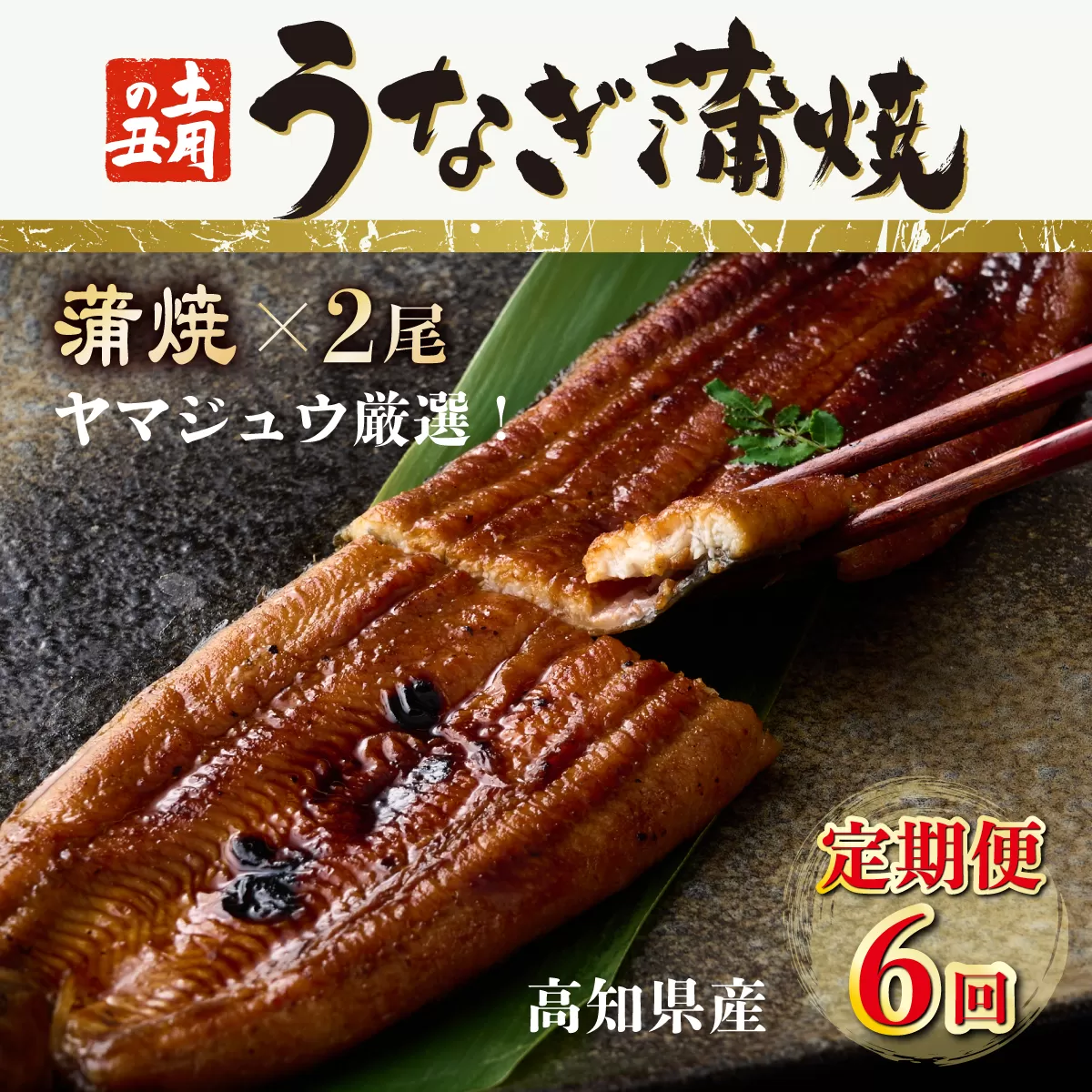 【6回定期便】ヤマジュウ厳選! 国産 ウナギ 蒲焼き 2尾(1尾あたり約175g〜180g)×6回 6ヶ月 タレ付き 鰻 うなぎ かば焼き 加工品 魚 魚介類 高知県産 冷凍 送料無料