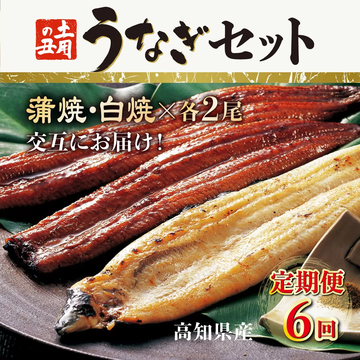 蒲焼き・白焼きを交互にお届け！国産うなぎ２尾【全６回定期便】_ うなぎ 鰻 ウナギ 2尾 国産 高知県産 蒲焼き 白焼き かばやき 冷凍 うな重 ひつまぶし タレ ランキング 人気 6回 定期便