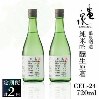 純米吟醸生原酒 CEL-24 720ml 生酒 毎月1本×2回 定期便 お酒 酒 さけ 日本酒 アルコール 生原酒 14度 14% 甘口 フルーティ 食中酒 地酒 亀泉酒造 おいしい 飲みやすい