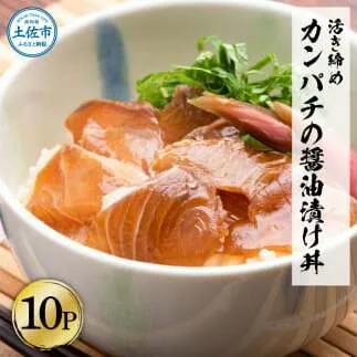 訳あり 活き締めカンパチの醤油漬け丼(10P)セット かんぱち 醤油 特製タレ 惣菜 魚 魚介類 海鮮 海鮮丼 お茶漬け 新鮮 高鮮度 ご自宅用 ご家庭用 美味しい 小分け 個包装 お取り寄せ 国産