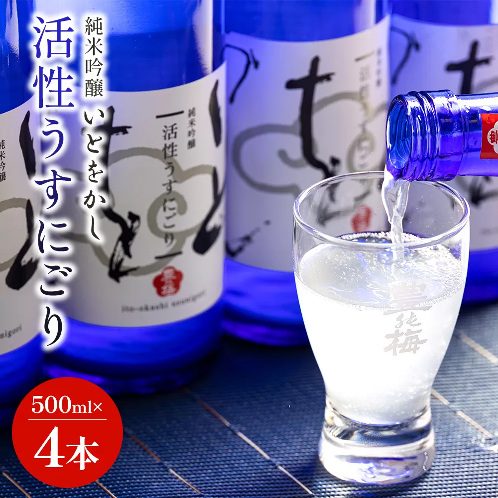 日本酒 スパークリングワイン風!純米吟醸 いとをかし 活性うすにごり 500ml×4本 - お酒 おさけ セット 甘口 あまくち 甘い フルーティー 飲みやすい 飲料 飲み物 飲物 微炭酸 生酒 14度 酸味 高木酒造 香南市 晩酌 お祝い 御祝い 記念日 内祝い 特別な日 誕生日 バースデー ホーム パーティー 宅飲み お返し 御礼 お礼 感謝 ごほうび ご褒美 手土産 お歳暮 お中元 御中元 挨拶 社会人 お取り寄せ おとりよせ 瓶 贈答 美味しい おいしい すっきり 爽やか さわや