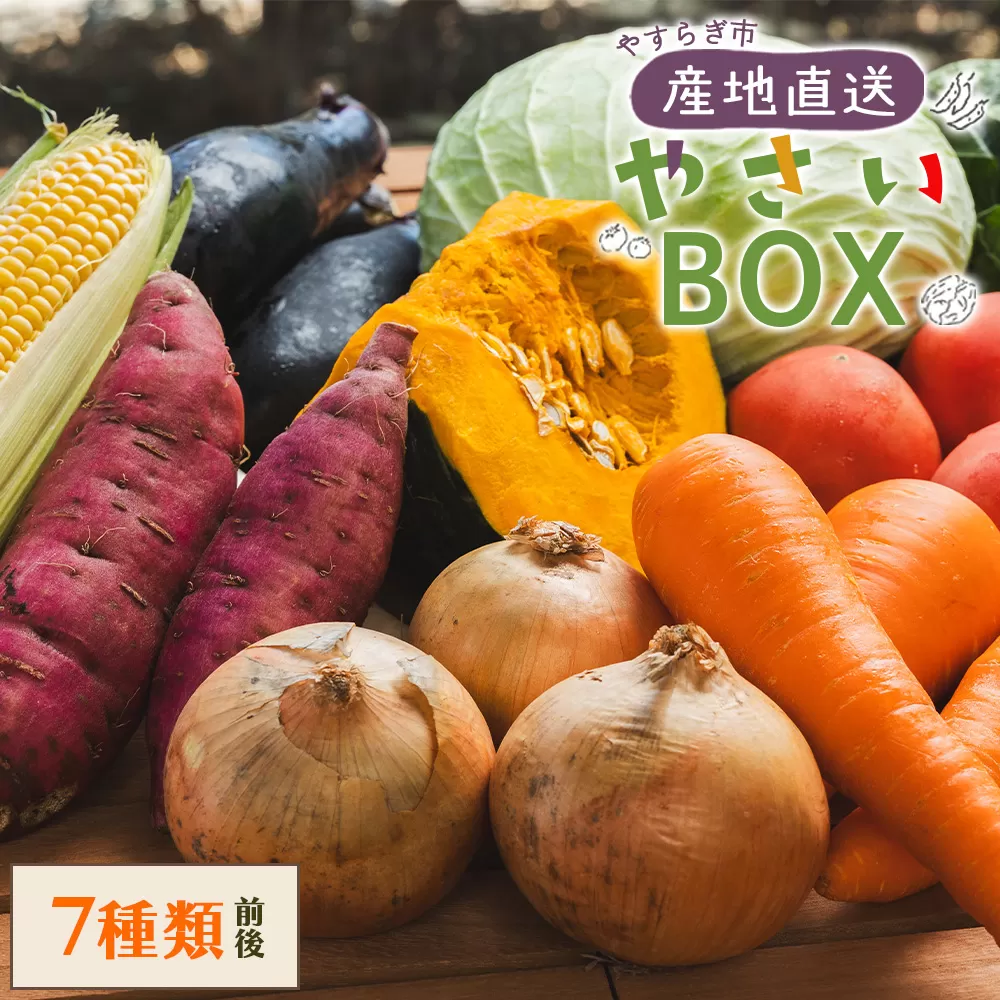 やすらぎ市 産地直送やさいＢＯＸ（7種類前後） - 野菜 ベジタブル おまかせ 詰め合わせ セット 季節 旬 お任せ お楽しみ ヘルシー 国産 特産品 送料無料 やすらぎ市 高知県 香南市 yr-0033