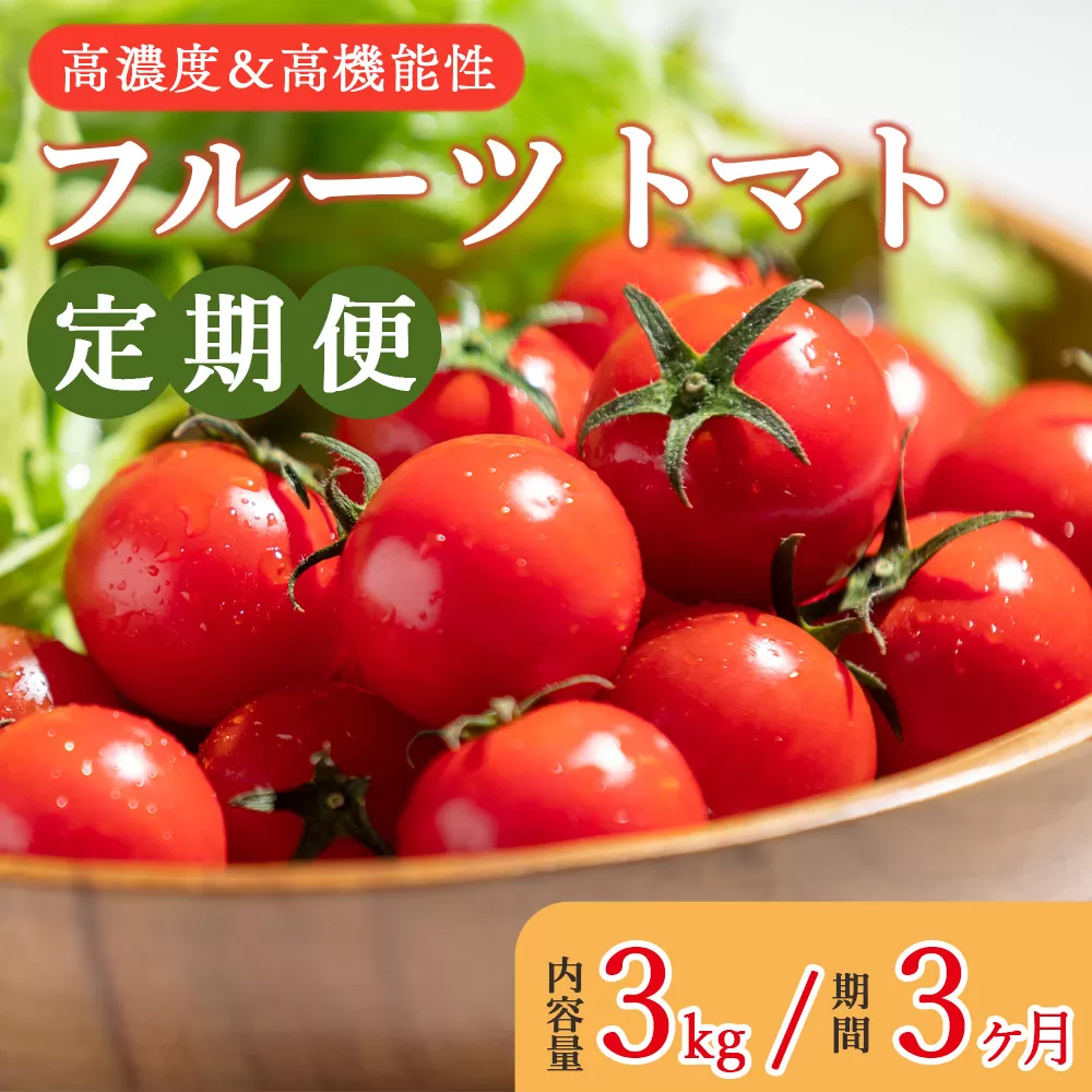 【定期便】高糖度&高機能性フルーツトマト定期便　3kg 3ヶ月定期便 合計9? - 甘美の舞 期間限定 季節限定 野菜 やさい フルティカ 完熟 ミニトマト プチ 新鮮 お弁当 贈り物 サラダ 産地直送 Wkr-0038