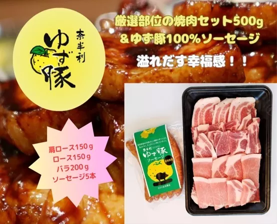 112003　厳選部位の焼肉セット500ｇ＋ソーセージ5本入り