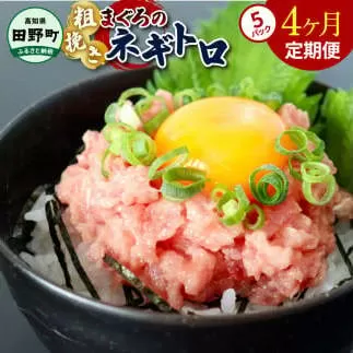 ～四国一小さなまち～ ≪カネアリ水産≫ まぐろのネギトロ 400g（80g×5パック）×4ヶ月定期便 ねぎとろ 鮪 マグロ キハダマグロ まぐろたたき 粗挽き 小分け パック 海鮮 魚介 便利