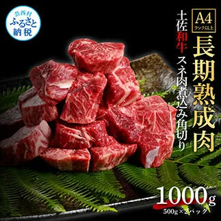 TKA217　天下味 エイジング工法 熟成肉 土佐和牛 特選スネ肉 煮込み角切り 500g×2 合計1kg エイジングビーフ スネ肉 国産 肉 牛肉 和牛 人気 老舗焼肉店 冷凍 新鮮 真空パック 高級 お祝い 高知 高知県 芸西村 故郷納税 19000円 返礼品 贈り物 贈答 ギフト