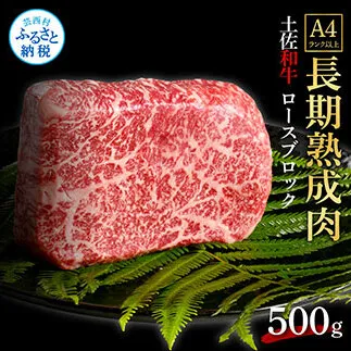 TKA208　天下味 エイジング工法 熟成肉 土佐和牛 特選ロースブロック 500g エイジングビーフ ロース 牛 ブロック 国産 肉 牛肉 和牛 人気 老舗焼肉店 冷凍 新鮮 真空パック 高級 お祝い 高知 高知県 芸西村 故郷納税 32000円 返礼品 贈り物 贈答 ギフト