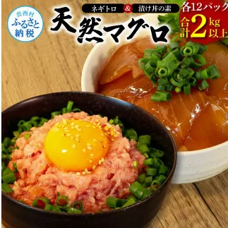 KYF140　ネギトロ80g×12P＋漬け鮪丼90g×12P 冷凍配送 簡易包装 小分け 惣菜 人気 海鮮 ネギトロ丼 まぐろたたき 海鮮丼 便利 かんたん 自然解凍 個食 一人暮らし どんぶり 漬け丼 お手軽