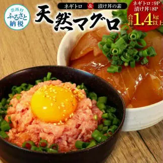 KYF139　ネギトロ80g×9P＋漬け鮪丼90g×8P 冷凍配送 簡易包装 小分け 惣菜 人気 海鮮 ネギトロ丼 まぐろたたき 海鮮丼 便利 かんたん 自然解凍 個食 一人暮らし どんぶり 漬け丼 お手軽